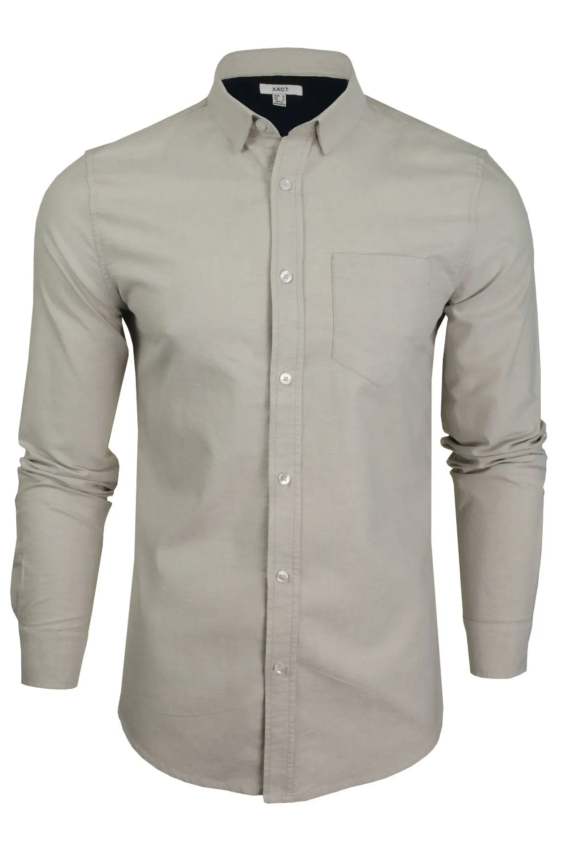 Xact Mens Long Sleeved Button-Down Collar Oxford Shirt