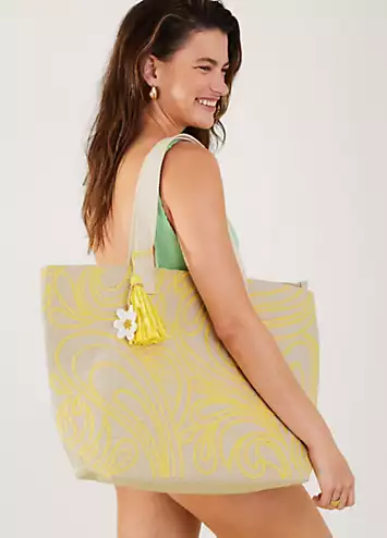 Yellow Embroidered Tote Bag by Accessorize | Look Again