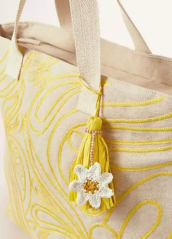 Yellow Embroidered Tote Bag by Accessorize | Look Again