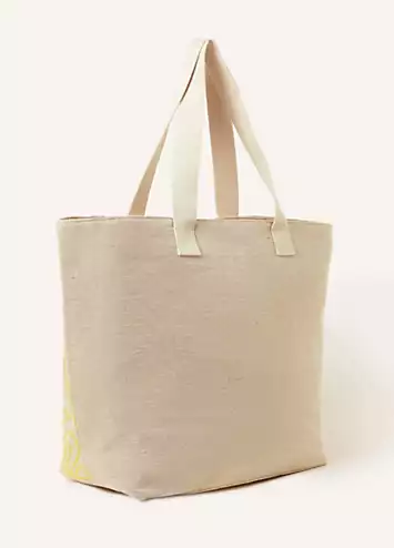 Yellow Embroidered Tote Bag by Accessorize | Look Again