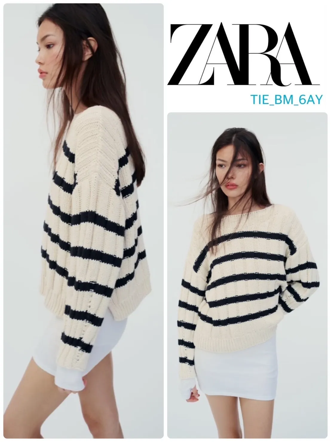 ZARA  |Stripes Casual Style Long Sleeves Cotton Elegant Style