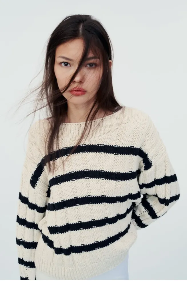 ZARA  |Stripes Casual Style Long Sleeves Cotton Elegant Style