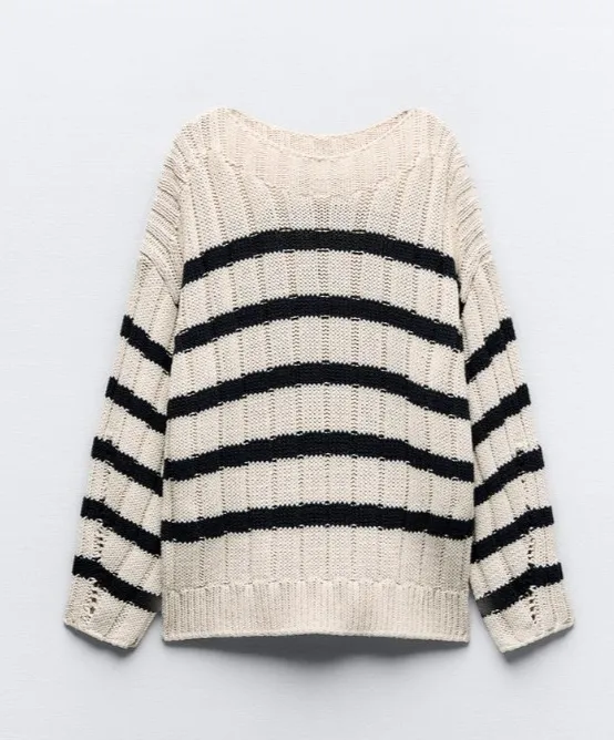 ZARA  |Stripes Casual Style Long Sleeves Cotton Elegant Style