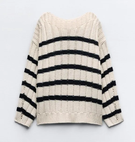 ZARA  |Stripes Casual Style Long Sleeves Cotton Elegant Style